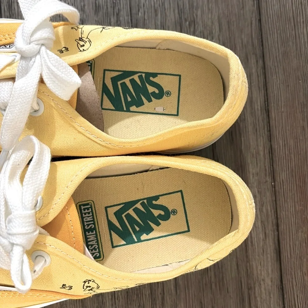 EUC [Vans] Sesame Street Family Yellow Tennis Shoes Sneakers Ladies 5 = Kids 3.5 - Picture 9 of 13